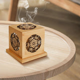 Maxbell Wooden Incense Burner Box Modern Incense Holder for Study Room Studio Indoor