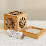 Maxbell Wooden Incense Burner Box Modern Incense Holder for Study Room Studio Indoor