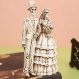 Maxbell Skeleton Bride and Groom Figurine Skeleton Wedding Couple Statue for Holiday