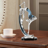 Maxbell Bailarinas Dancer Sculpture Home Decoration Art for Bedroom Book Shelf Table Blue