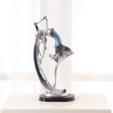 Maxbell Bailarinas Dancer Sculpture Home Decoration Art for Bedroom Book Shelf Table Blue
