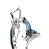Maxbell Bailarinas Dancer Sculpture Home Decoration Art for Bedroom Book Shelf Table Blue
