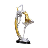 Maxbell Bailarinas Dancer Sculpture Home Decoration Art for Bedroom Book Shelf Table Gold