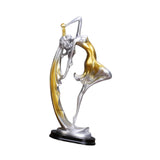 Maxbell Bailarinas Dancer Sculpture Home Decoration Art for Bedroom Book Shelf Table Gold