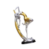 Maxbell Bailarinas Dancer Sculpture Home Decoration Art for Bedroom Book Shelf Table Gold