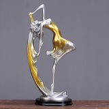 Maxbell Bailarinas Dancer Sculpture Home Decoration Art for Bedroom Book Shelf Table Gold