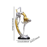 Maxbell Bailarinas Dancer Sculpture Home Decoration Art for Bedroom Book Shelf Table Gold
