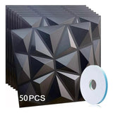 Maxbell 50Pcs 3D Wall Panels Ornament Square Home Office Decor for Living Room Hotel