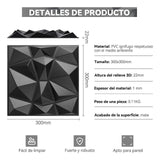 Maxbell 50Pcs 3D Wall Panels Ornament Square Home Office Decor for Living Room Hotel