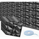 Maxbell 50Pcs 3D Wall Panels Ornament Square Home Office Decor for Living Room Hotel