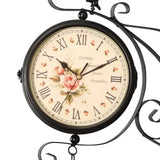 Maxbell Double Sided Wall Clock Display Iron Non Ticking for Bar Living Room Bedroom