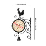 Maxbell Double Sided Wall Clock Display Iron Non Ticking for Bar Living Room Bedroom