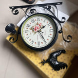 Maxbell Double Sided Wall Clock Display Iron Non Ticking for Bar Living Room Bedroom