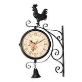 Maxbell Double Sided Wall Clock Display Iron Non Ticking for Bar Living Room Bedroom