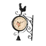Maxbell Double Sided Wall Clock Display Iron Non Ticking for Bar Living Room Bedroom