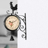 Maxbell Double Sided Wall Clock Display Iron Non Ticking for Bar Living Room Bedroom