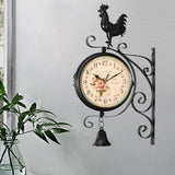 Maxbell Double Sided Wall Clock Display Iron Non Ticking for Bar Living Room Bedroom