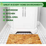 Maxbell Bamboo Bath Mat Non Slip Decor Accessories Shower Mat for Sauna Bathroom SPA 40cmx60cm