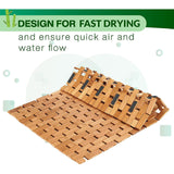 Maxbell Bamboo Bath Mat Non Slip Decor Accessories Shower Mat for Sauna Bathroom SPA 40cmx60cm