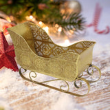 Maxbell Sleigh Ornament Christmas Statue Sleigh Sculpture for Shelf Desktop Festival