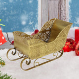 Maxbell Sleigh Ornament Christmas Statue Sleigh Sculpture for Shelf Desktop Festival