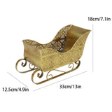 Maxbell Sleigh Ornament Christmas Statue Sleigh Sculpture for Shelf Desktop Festival