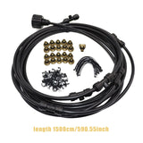 Maxbell Misting Cooling System Outdoor Misting System for Greenhouse Backyard Garden Black