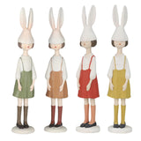 Maxbell Rabbit Girl Statue Collectible Desktop Sculpture for Bookshelf Cabinet Decor Brown