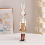 Maxbell Rabbit Girl Statue Collectible Desktop Sculpture for Bookshelf Cabinet Decor Brown
