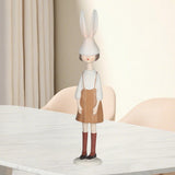Maxbell Rabbit Girl Statue Collectible Desktop Sculpture for Bookshelf Cabinet Decor Brown