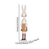 Maxbell Rabbit Girl Statue Collectible Desktop Sculpture for Bookshelf Cabinet Decor Brown