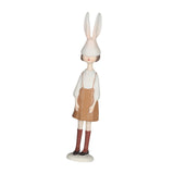 Maxbell Rabbit Girl Statue Collectible Desktop Sculpture for Bookshelf Cabinet Decor Brown