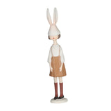 Maxbell Rabbit Girl Statue Collectible Desktop Sculpture for Bookshelf Cabinet Decor Brown