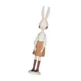 Maxbell Rabbit Girl Statue Collectible Desktop Sculpture for Bookshelf Cabinet Decor Brown