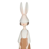 Maxbell Rabbit Girl Statue Collectible Desktop Sculpture for Bookshelf Cabinet Decor Brown