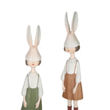 Maxbell Rabbit Girl Statue Collectible Desktop Sculpture for Bookshelf Cabinet Decor Brown