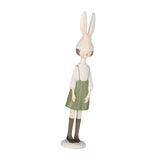 Maxbell Rabbit Girl Statue Collectible Desktop Sculpture for Bookshelf Cabinet Decor Green