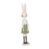 Maxbell Rabbit Girl Statue Collectible Desktop Sculpture for Bookshelf Cabinet Decor Green