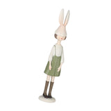 Maxbell Rabbit Girl Statue Collectible Desktop Sculpture for Bookshelf Cabinet Decor Green