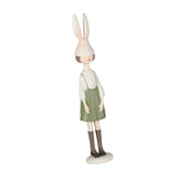 Maxbell Rabbit Girl Statue Collectible Desktop Sculpture for Bookshelf Cabinet Decor Green