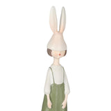 Maxbell Rabbit Girl Statue Collectible Desktop Sculpture for Bookshelf Cabinet Decor Green