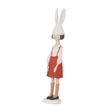 Maxbell Rabbit Girl Statue Collectible Desktop Sculpture for Bookshelf Cabinet Decor Red