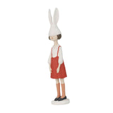 Maxbell Rabbit Girl Statue Collectible Desktop Sculpture for Bookshelf Cabinet Decor Red