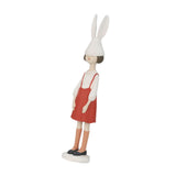 Maxbell Rabbit Girl Statue Collectible Desktop Sculpture for Bookshelf Cabinet Decor Red