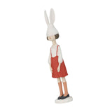 Maxbell Rabbit Girl Statue Collectible Desktop Sculpture for Bookshelf Cabinet Decor Red
