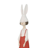 Maxbell Rabbit Girl Statue Collectible Desktop Sculpture for Bookshelf Cabinet Decor Red