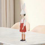 Maxbell Rabbit Girl Statue Collectible Desktop Sculpture for Bookshelf Cabinet Decor Red