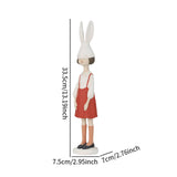 Maxbell Rabbit Girl Statue Collectible Desktop Sculpture for Bookshelf Cabinet Decor Red