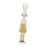 Maxbell Rabbit Girl Statue Collectible Desktop Sculpture for Bookshelf Cabinet Decor Yellow