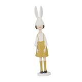 Maxbell Rabbit Girl Statue Collectible Desktop Sculpture for Bookshelf Cabinet Decor Yellow
